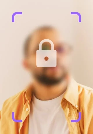 Retrato de una persona con el rostro difuminado y un candado al centro, que representa el análisis anónimo